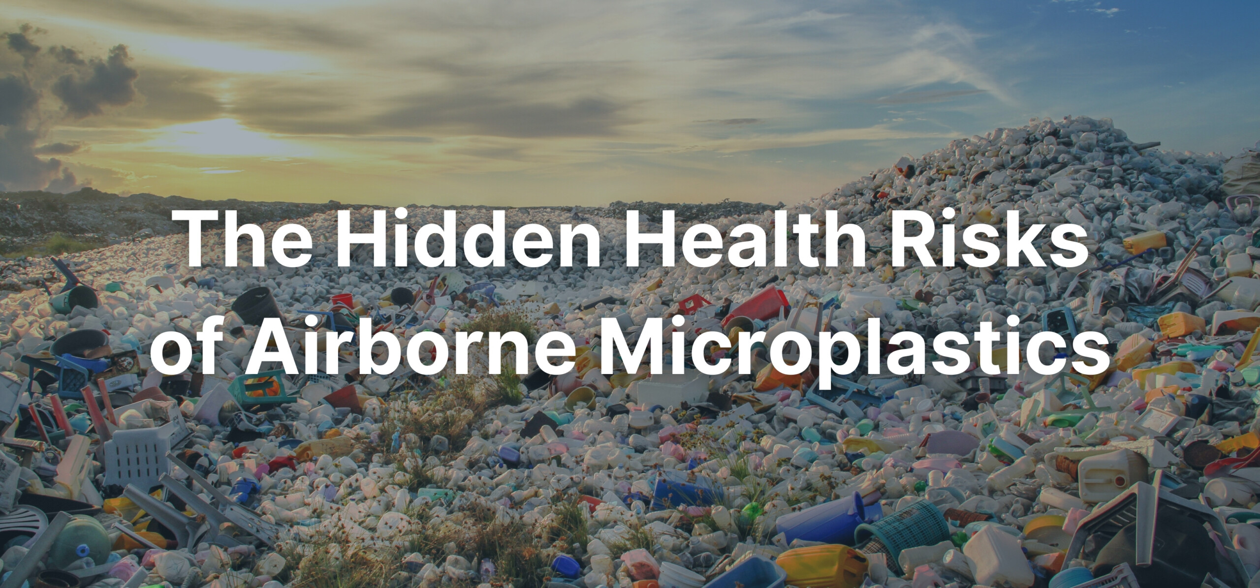 A decorative image stating, "The Hidden Health Risks of Airborne Microplastics"